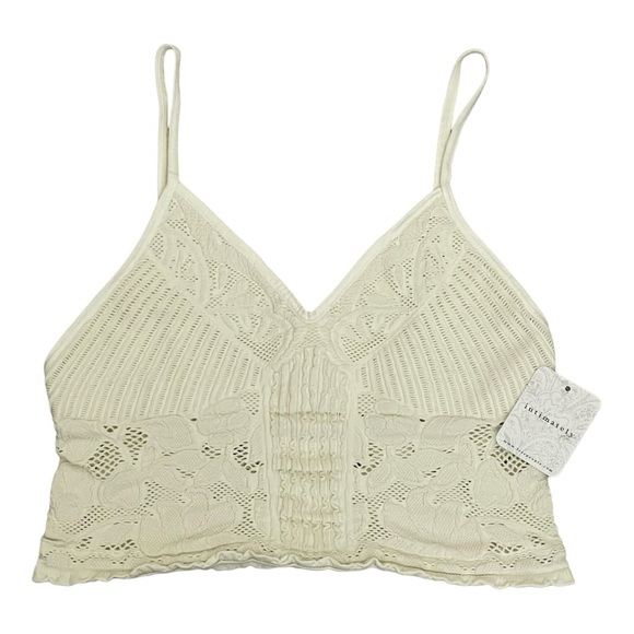 Free People Other - New FP Intimatley Chloe Seamless Longline Bralette Color Ivory Size Medium/Large